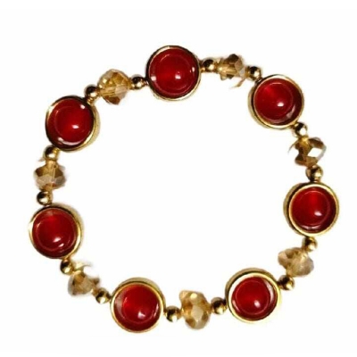 Picture of Korean Daisy Flower Crystal Bead Bracelet for Women