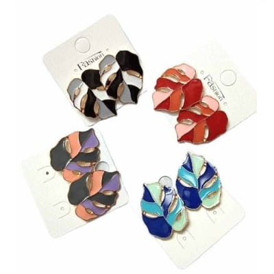 Picture of Silver Needle Korean Leaf Drop Earrings – 1 Pair