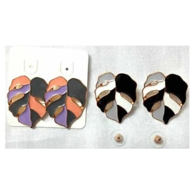 Picture of Silver Needle Korean Leaf Drop Earrings – 1 Pair