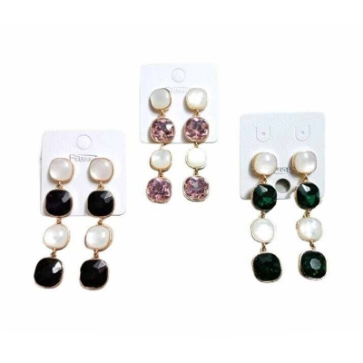 Picture of Asymmetric Colorful Crystal Earrings for Women – 1 Pair - 4 MM