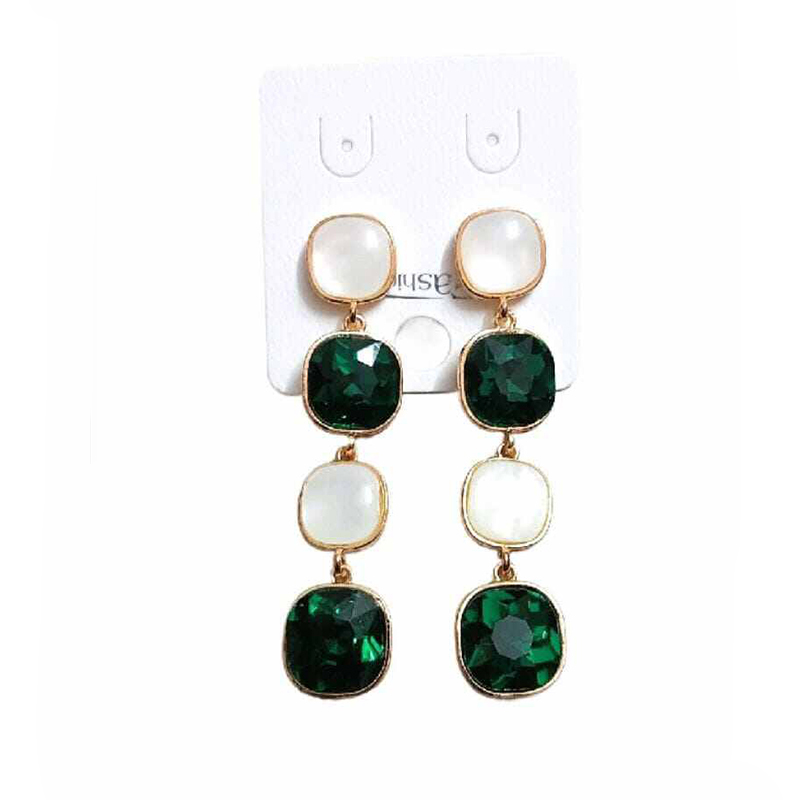 Picture of Asymmetric Colorful Crystal Earrings for Women – 1 Pair - 4 MM