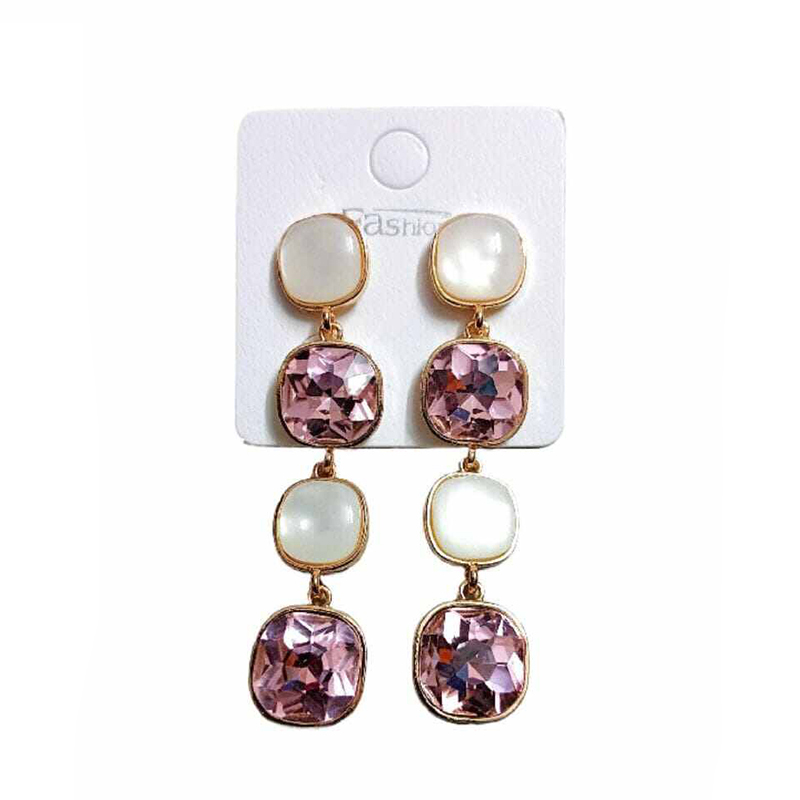 Picture of Asymmetric Colorful Crystal Earrings for Women – 1 Pair - 4 MM