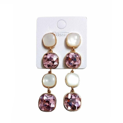 Picture of Asymmetric Colorful Crystal Earrings for Women – 1 Pair - 4 MM