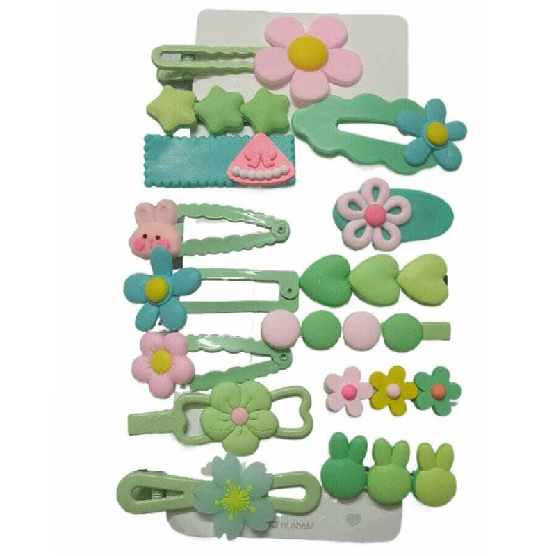 Picture of 14 Pcs Cute Flower & Fruit Hair Clip Set for Baby Girls