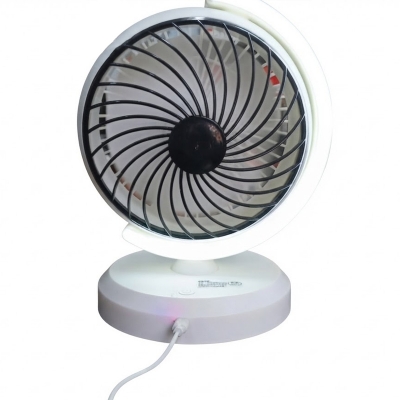 Picture of Rechargeable Desktop Air Circulator Fan With Night Light, Quiet Brushless Motor USB Table Fan for Bedroom Dorm Office - White
