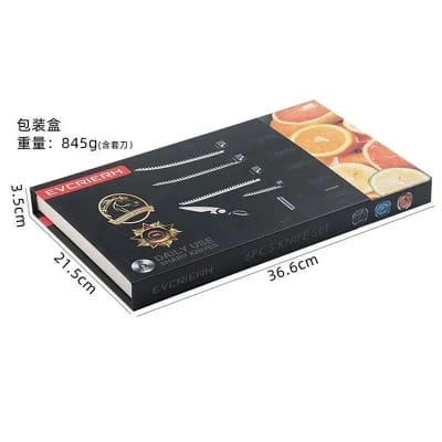 Picture of Chef Utility Knife Set Dishwasher Safe Kitchen Cooking Tools with Ergonomic Plastic Handles Wholesale Metal Knives Cookware Set - Black