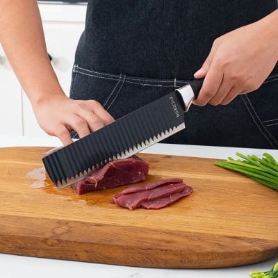 Picture of Chef Utility Knife Set Dishwasher Safe Kitchen Cooking Tools with Ergonomic Plastic Handles Wholesale Metal Knives Cookware Set - Black