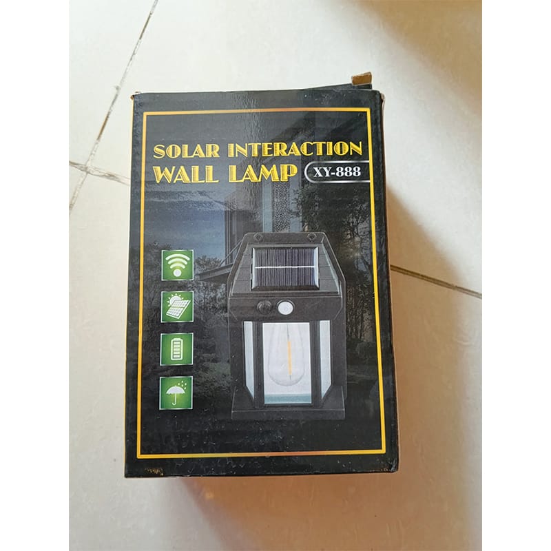 Picture of High Quality Solar Outdoor Wall Lamp LED Solar Tungsten Garden Light for Outdoor Yard Patio Garden - Black