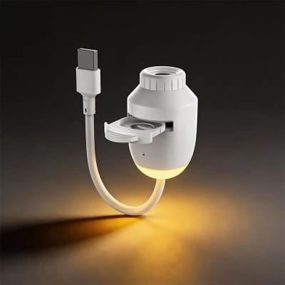 Picture of 2-in-1 Mini Galaxy Star Projector Night Light with Touch Control LED Plug-In Modern Design Warm White Room Decoration - White
