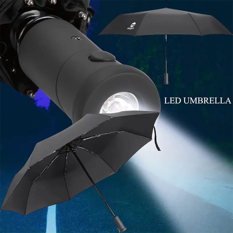 Picture of LED Light Handle Waterproof Windproof Umbrella Modern Design for Adults Business Gifts Solid Color Fully Automatic - GREEN CHECK