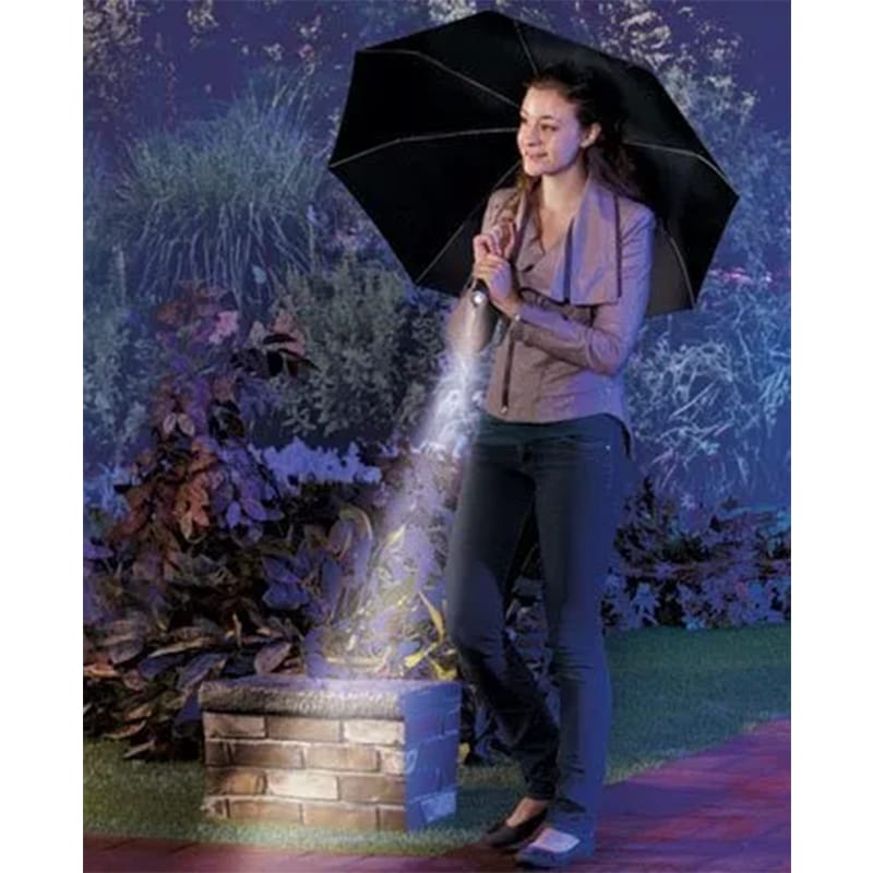 Picture of LED Light Handle Waterproof Windproof Umbrella Modern Design for Adults Business Gifts Solid Color Fully Automatic - GREEN CHECK