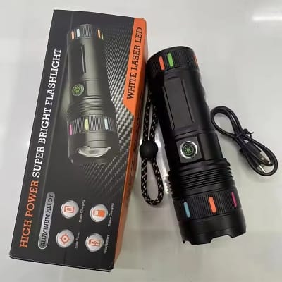 Picture of High Power Super Bright White Laser LED Flashlight! 🔦 - Black