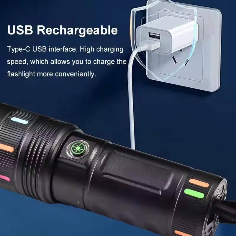 Picture of High Power Super Bright White Laser LED Flashlight! 🔦 - Black