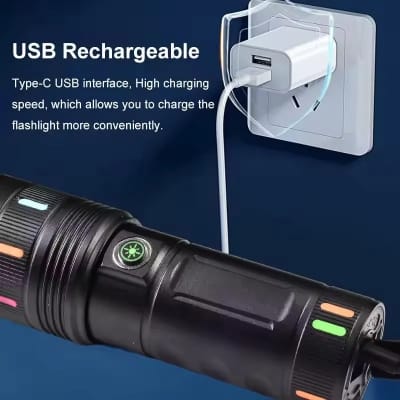 Picture of High Power Super Bright White Laser LED Flashlight! 🔦 - Black