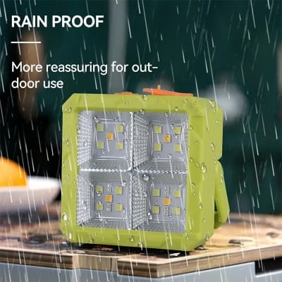 Picture of Solar LED Spotlight Outdoor Bracket Camping Light IP65 Rated Night Market Stall Fill Light Small Yellow Mini Solar Charging - Yellow
