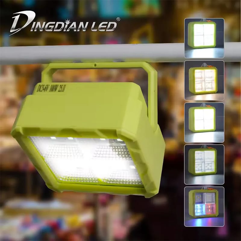 Picture of Solar LED Spotlight Outdoor Bracket Camping Light IP65 Rated Night Market Stall Fill Light Small Yellow Mini Solar Charging - Yellow