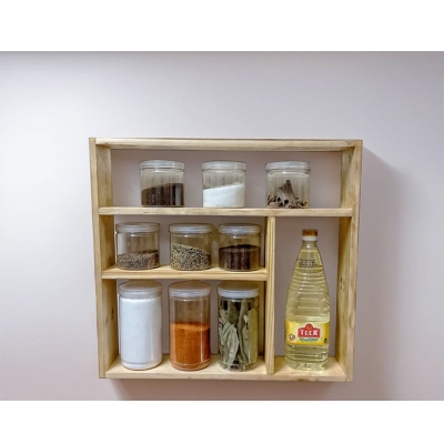 Picture of Kitchen storage  rack multi Functional Kitchen Rack organizer Shelve Jar Rack Storage Shelf Cabinet Stand SPKO16-Brown