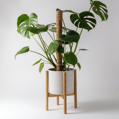 Picture of Plant Pot Holder Flower Pot Holde Bonsai Holder Rack Wood Stand SPPH07-Brown