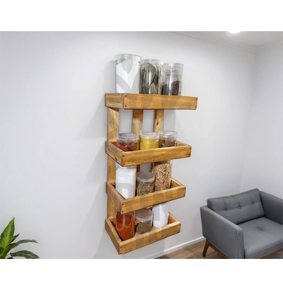 Picture of Kitchen storage  rack multi Functional Kitchen Rack organizer Shelve Jar Rack Storage Shelf Cabinet Stand SPKO17-Brown