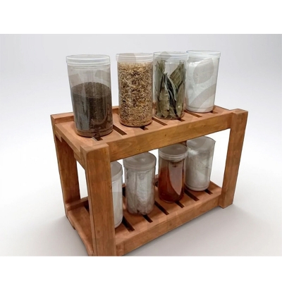 Picture of Kitchen storage  rack multi Functional Kitchen Rack organizer Shelve Jar Rack Storage Shelf Cabinet Stand SPKO35-Brown