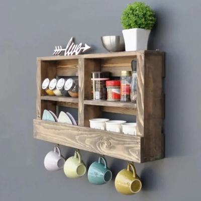 Picture of Kitchen storage  rack multi Functional Kitchen Rack organizer Shelve Jar Rack Storage Shelf Cabinet Stand SPKO36-Brown