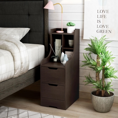 Picture of Bedside table corner table sofa side table bedroom bed side table SPBT218-Chocolate