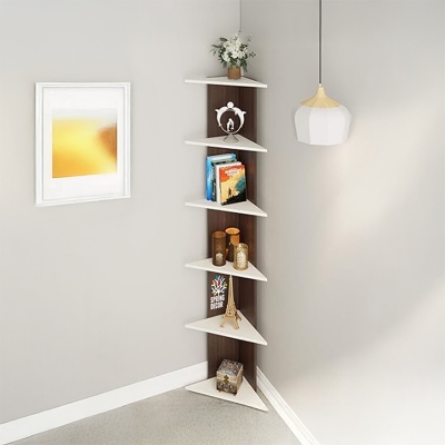 Picture of Book Shelf Bookcase Bookshelf Stand showpiece shelf Stand SPSL31-Cofee with White