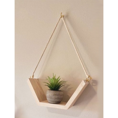 Picture of Floating Shelf Wall Hanging Shelves Wall Hanging Rope Durable Shelves for Living Room Bedroom Bathroom Kitchen SPWL57-Sand Brown 1 pcs