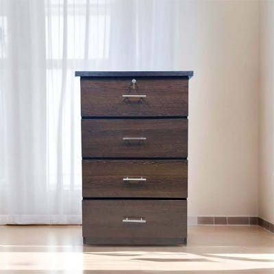Picture of Wardrobe 4 Drawer Closet  premium Quality  Melamine Board Wardrobe-Coffee