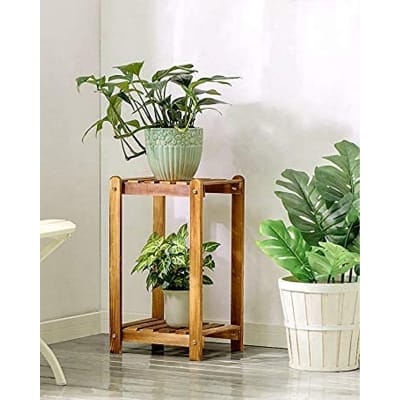 Picture of Plant Pot Holder Flower Pot Holde Bonsai Holder Rack Wood Stand SPH020-Brown