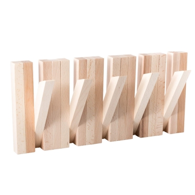 Picture of Wooden Wall Mounted Cloth Hook Adjustable Clothes Hangers wood oak coat hooks, Wall coat rack with shelf entryway, hallway or mudroom Model Hng2-Sand Brown