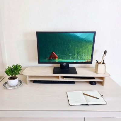 Picture of Monitor Stand Desk stand Monitor Riser for Desk laptop stand Computer Monitors Shelf Model MSD8-Off White