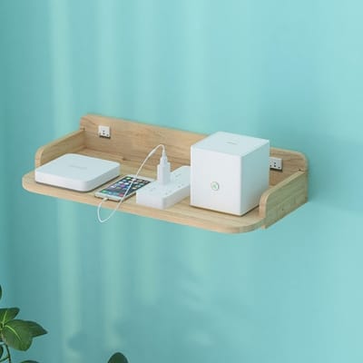 Picture of Router Stand Wall Mounted Router Shelf projector mount Router Storage Setup Box R102-Sand Brown
