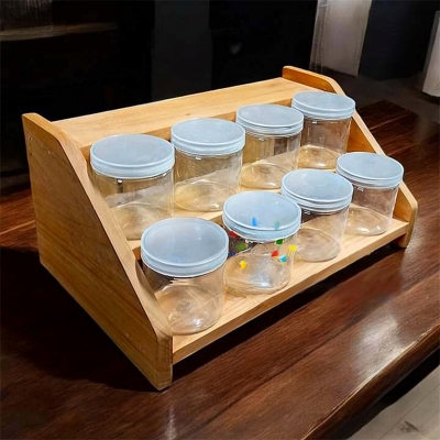 Picture of Kitchen storage  rack multi Functional Kitchen Rack organizer Shelve Jar Rack Storage Shelf Cabinet Stand SPKO38-Sand Brown