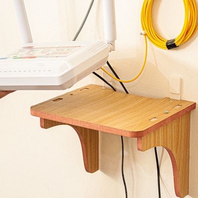 Picture of Router Stand Wall Mounted Router Shelf projector mount Router Storage Setup Box R105-Sand Brown