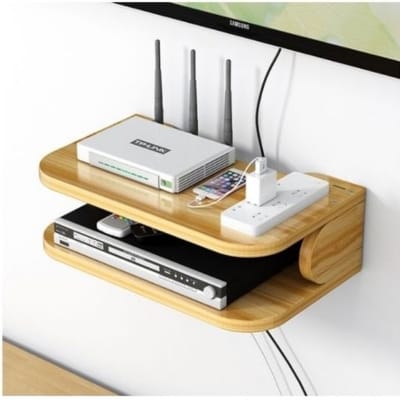 Picture of Router Stand Wall Mounted Router Shelf projector mount Router Storage Setup Box R106-Brown