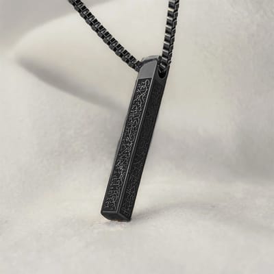 Picture of Ayatul Kursi 3D Bar Necklace 60 CM, Color-Black