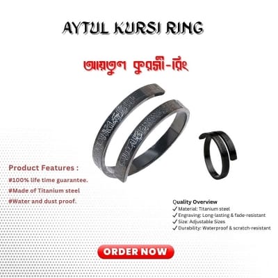 Picture of Ayat Al-Kursi Ring One Size, Color-Gold
