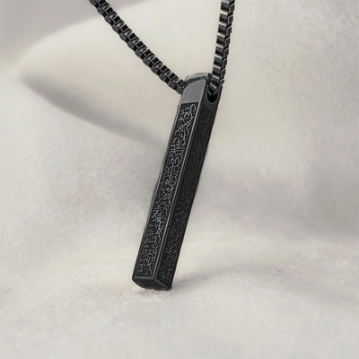 Picture of Ayatul Kursi 3D Bar Necklace 60 CM, Color-Rose Gold