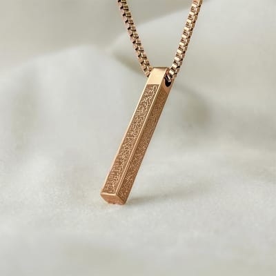 Picture of Ayatul Kursi 3D Bar Necklace 60 CM, Color-Gold