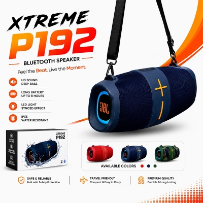 Picture of XTREME P192 Portable Wireless Bluetooth Speaker | RGB Light | Waterproof Subwoofer - Nevy Blue