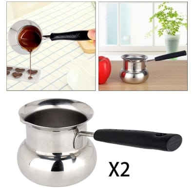 Picture of Turkish Coffee Decanter, Espresso Decanter, Stainless Steel, Turkish Milk Sauce Warmer Butter Melting Pot,,-Silver
