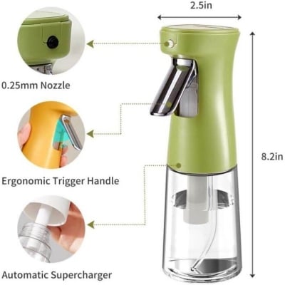 Picture of Oil Sprayer for Cooking, 8.2oz Glass Olive Oil Sprayer, Oil Spray Bottle, Kitchen Accessories for Air Fryer, Widely Used for Making Salad, Baking, Frying, BBQ (Green)-Multicolor