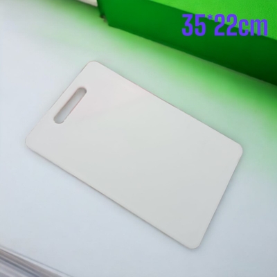 Picture of Professional White Plastic Cutting Board - 1-Piece - 35x22cm Rectangular - Antibacterial & Reliable Tool for Food Prep-White