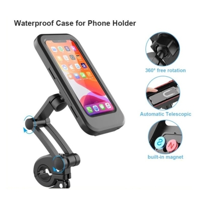 Picture of Waterproof Mobile Holder, Phone Stand for Bike with 360 Degree Adjustable Holder Bike Mobile Holder black-Black