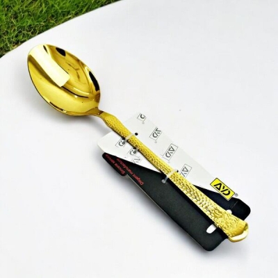 Picture of 10.5 Inch Golden Curry Serving Spoon - Stainless Steel, Mirror Polish, Non-Magnetic Design, Ideal for Cooking and Serving-Gold