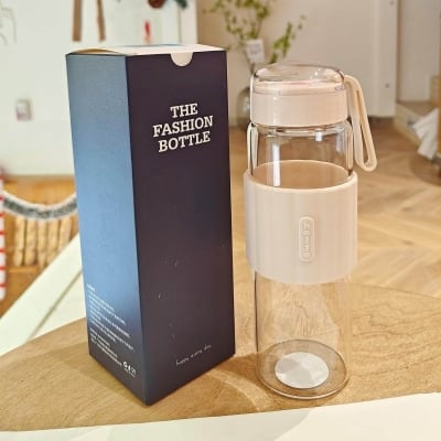 Picture of 480ML Heat Resistant Portable Glass Drink Bottle Cold Water Juice Tea Bottle With Screw Lid Filter Net Easy To Carry-Multicolor