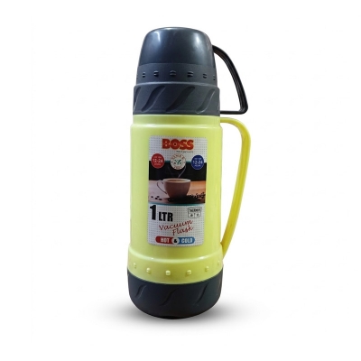 Picture of Boss 1L capacity Vacuam Flask Plastic body and Glass rifil with a cup-Multicolor
