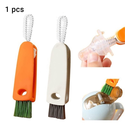 Picture of Beauty Nymph 3 in 1 Bottle Cap Detail Brush Multipurpose Bottle Gap Cleaner Brush for Insulation Cup Cover Groove Gap Deep Detail Cleaning Brushes Tool (White)-White