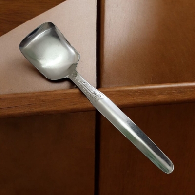 Picture of 22cm Stainless Steel Square Serving Spoon - Silver Kitchen Tool - 1 Piece-Silver